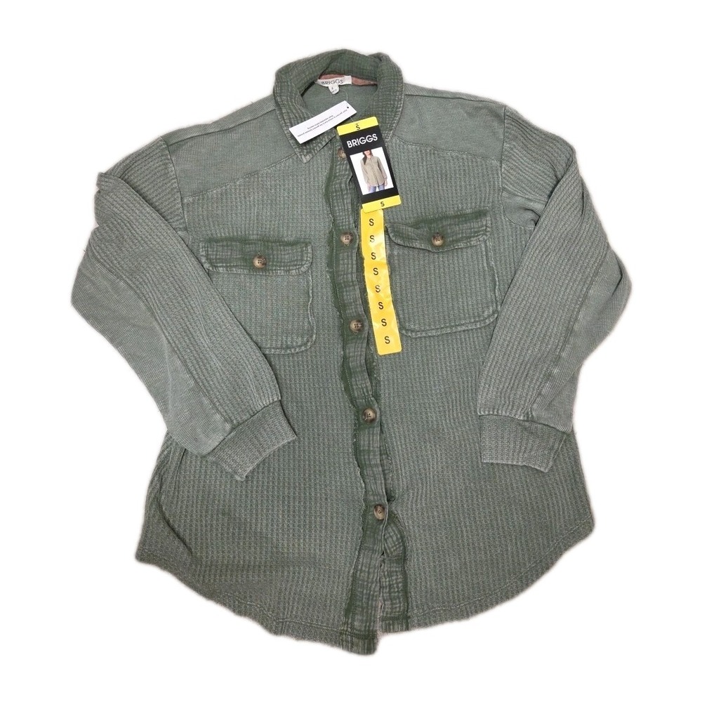 Briggs Women's Collared Button Up Green Small